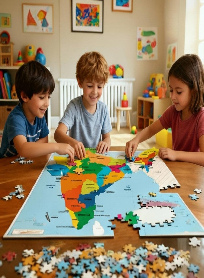 فنسكول لعبة أحجية الصور المقطوعة "خريطة الهند" من فان سكول، لعبة تعليمية وتدريبية للأطفال، 104 قطعة، لعبة مسلية للأطفال، هدية مثالية للأطفال من عمر 6 سنوات فما فوق. - Image 3